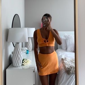 orange terry cloth set